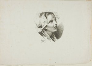 Studie van het hoofd van een jong meisje door Jean Antoine Laurent