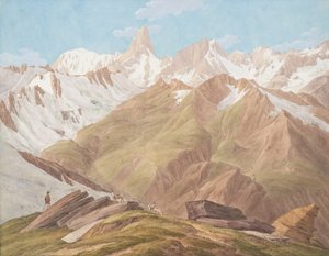 Uitzicht op het Massief van Mont Blanc nabij de Petit Jorasse, Grand Jorasse, le..., eind 18e-19e eeuw