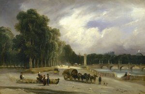 Le Cours-la-Reine, circa 1828 door Jean Antoine Theodore Gudin