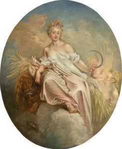 Ceres (Zomer). Ca. 1717/18 door Jean Antoine Watteau