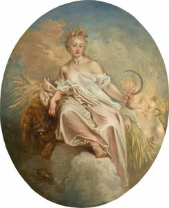 Ceres Zomer, ca. 1717-1718 door Jean Antoine Watteau