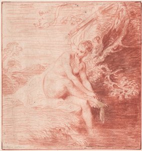 Diana badend door Jean Antoine Watteau