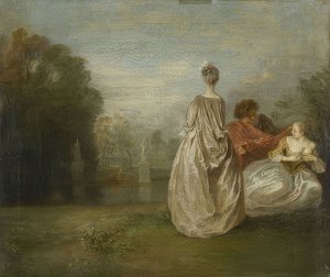 De twee neven (Les Deux Cousines) door Jean Antoine Watteau