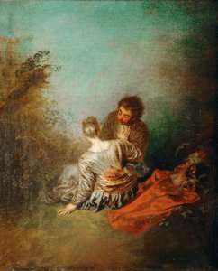 Le Faux Pas door Jean Antoine Watteau