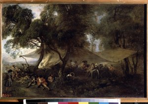 De rust van de oorlog door Jean Antoine Watteau