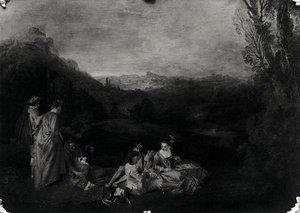Vredige Liefde, c.1718-19 door Jean Antoine Watteau