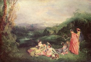 Vredige liefde, ca. 1718-19 door Jean Antoine Watteau