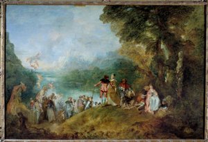 Pelgrimstocht naar het Eiland Cythera (Inscheping naar Cythera) door Jean Antoine Watteau