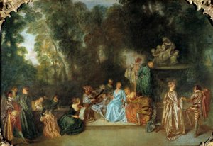 Recreatie galante door Jean Antoine Watteau