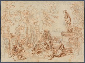 Studie voor Het feest van de liefde door Jean Antoine Watteau
