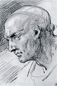 Studie van een hoofd, 1913 door Jean Antoine Watteau