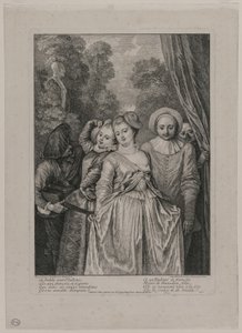 De kleren zijn Italiaans door Jean Antoine Watteau