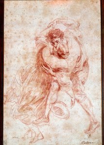 De tekening Kus heeft het bloed van Jean Antoine Watteau