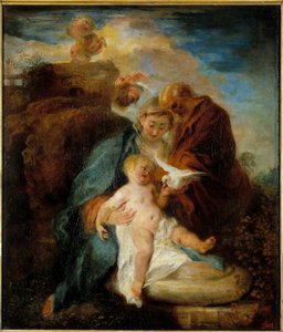 De Heilige Familie, de Rust tijdens de Vlucht naar Egypte door Jean Antoine Watteau