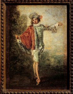 De onverschillige. Schilderij door Jean Antoine Watteau (1684-1721), circa 1717. Olie op hout. Louvre Museum, Parijs