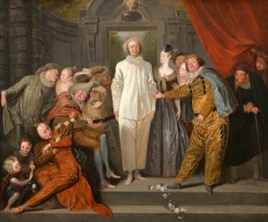 De Italiaanse komedianten door Jean Antoine Watteau