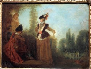 De avonturier door Jean Antoine Watteau