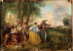 De herders door Jean Antoine Watteau