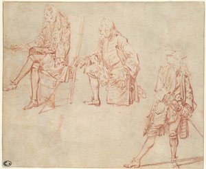 Drie studies van een heer