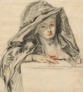 Vrouw in Zwart, c.1719 door Jean Antoine Watteau
