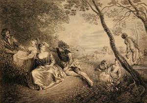 Landelijke Amusementen door Jean Antoine Watteau