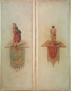 Pantalon (links) en Harlekijn (rechts) door Jean Antoine Watteau