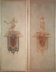 Pierrot (rechts) en Fou (links) door Jean Antoine Watteau