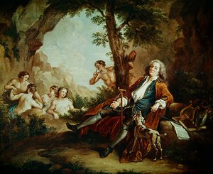 Portret van Antoine de la Roque door Jean Antoine Watteau