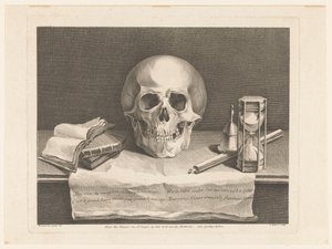 Stilleven met vanitas symbolen door Jean Aubert