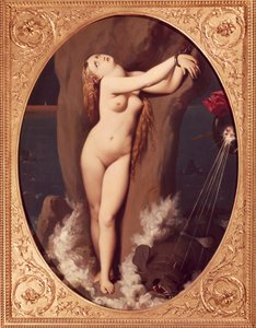 Angelica geketend door Jean Auguste Dominique Ingres (1780-1867), eerste versie van Ruggiero die Angelica redt door Jean Auguste Dominique Ingres