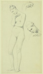 Studies voor de figuur van Stratonice, ca. 1834-40 (potlood op papier)