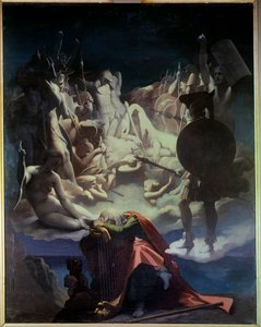 De droom van Ossian. Illustratie van de opera Ossian of de Barden door Jean-François Lesueur (1760-1837)