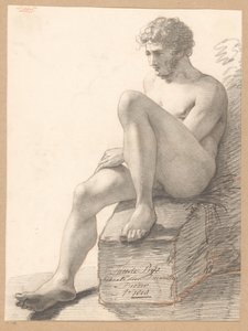 Zittend mannelijk naakt, van voren gezien (2e prijs 1808)