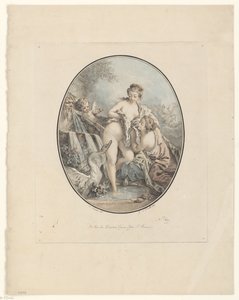 Leda en de zwaan door Jean Augustin Léveillé