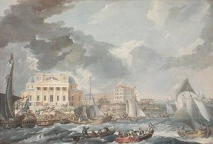 Beurs in Sint-Petersburg, 1787 door Jean Balthazard de la Traverse