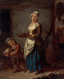 Een keukenmeid en een afwashulp door Jean Baptiste (1728 1806) Charpentier
