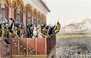 Acclamatie van Pedro I, Keizer van Brazilië, in Rio de Janeiro, 7 april
