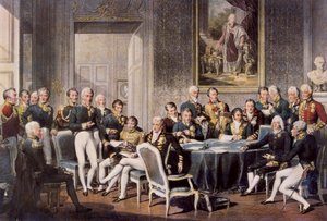 Congres van Wenen 1814 (gekleurde gravure)