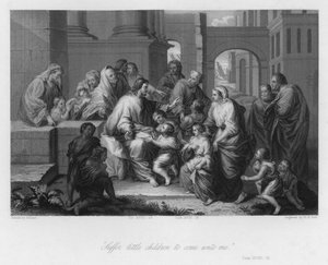 Christus zegent kleine kinderen, Lucas XVIII