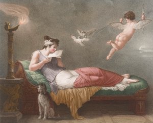 Cupido bezorgt een liefdesbrief