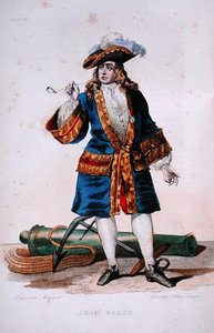 Portret van Jean Bart (1651-1702) ca. 1830 (gekleurde gravure) door Jean Baptiste (after) Mauzaisse
