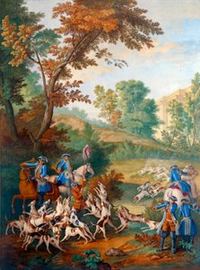 Plaquette die de jachten van Lodewijk XVI (1754-1793) afbeeldt