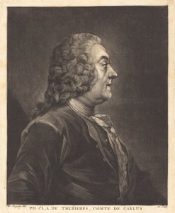 Ph. Cl. A. de Thubières, Graaf van Caylus door Jean Baptiste André Gautier Dagoty