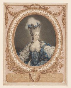 Portret van Marie Antoinette door Jean Baptiste Andre (after) Gautier Dagoty