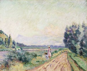 Oevers van de Isère bij Pontcharra door Jean Baptiste Armand Guillaumin