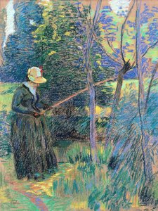 Madame Guillaumin aan het vissen door Jean Baptiste Armand Guillaumin