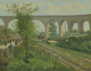 Het aquaduct van Arcueil bij de spoorwegovergang van Sceaux, 1874 door Jean Baptiste Armand Guillaumin