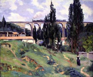 Het viaduct bij Val-Fleury, Meudon (Hauts-de-Seine) door Jean Baptiste Armand Guillaumin