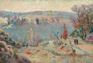 Vallei van de Sédelle bij Pont Charraud: Witte vorst door Jean Baptiste Armand Guillaumin