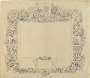 Ontwerp voor een rand met een portret van Baron Cuvier